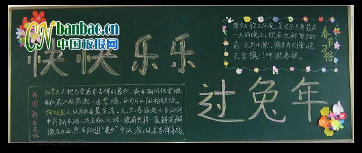 兔年庆元旦迎新春黑板报作品展_8P