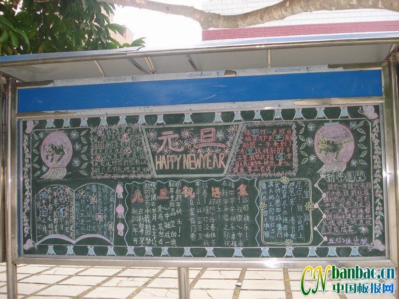 五年级学生迎接2010年元旦黑板报作品展评_共4张