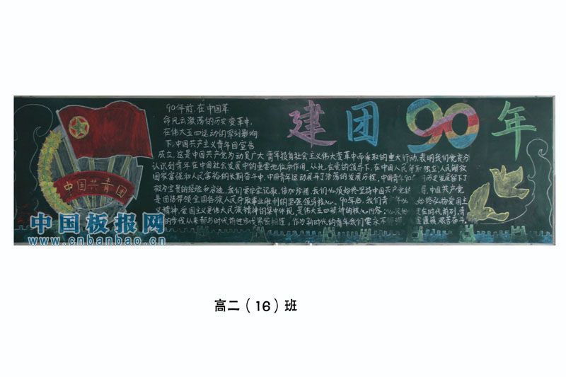 建团90周年黑板报