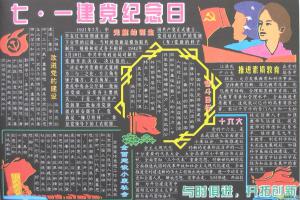 七一建党纪念日黑板报-与时俱进 开拓创新