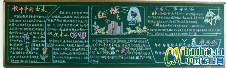 新学期和教师节板报