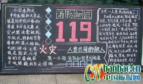 119消防日消防知识黑板报专栏