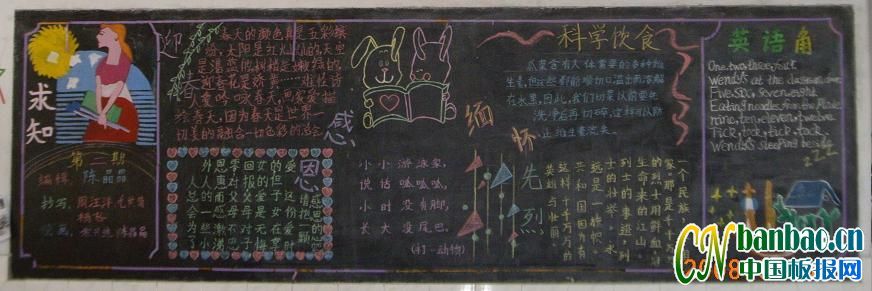 清明节“缅怀与感恩”主题黑板报作品展_共15张