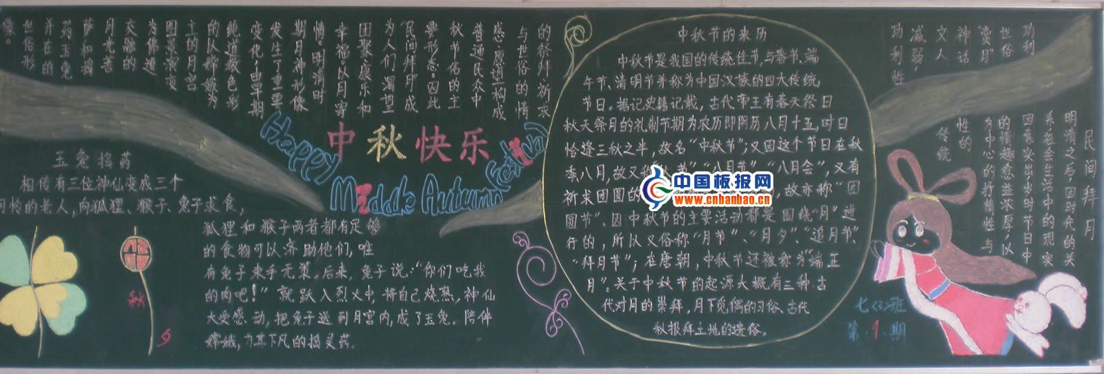小学生中秋节黑板报作品集萃