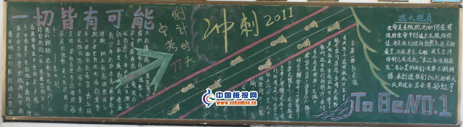 迎接中考黑板报