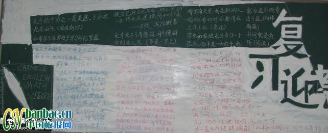 【组图】初一“复习迎考，备战期末”主题黑板报设计欣赏
