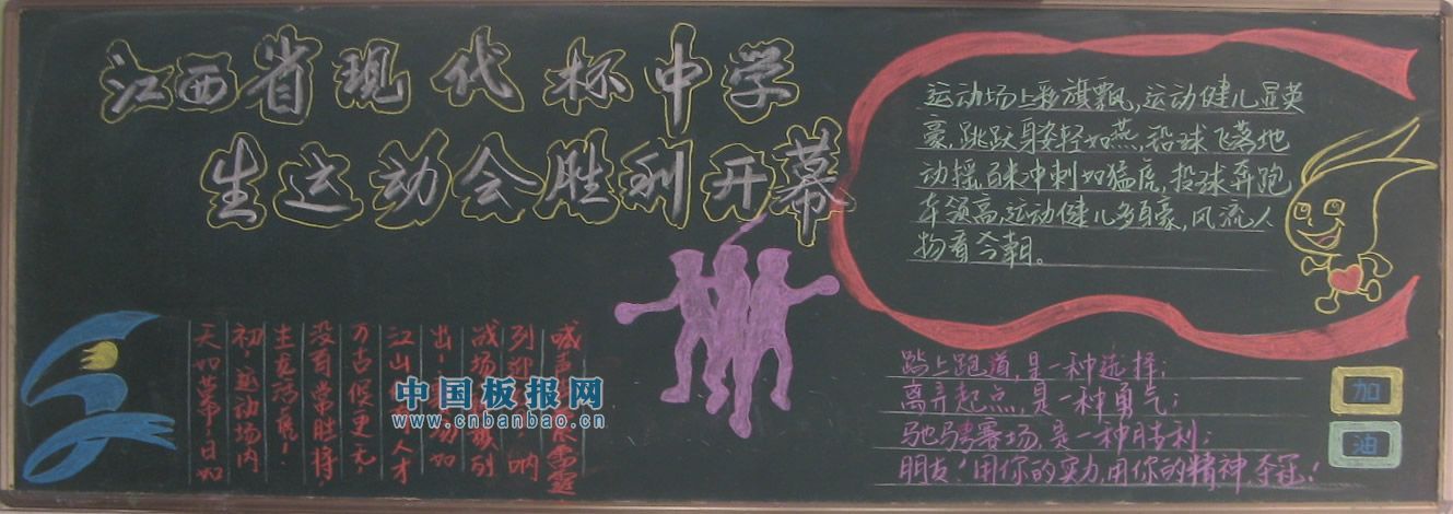 中学生运动会黑板报