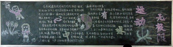 中学生体育黑板报优秀作品欣赏：心中有球 运动无极限