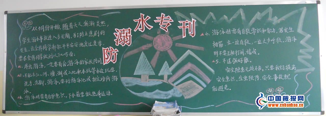 小学防溺水黑板报专刊