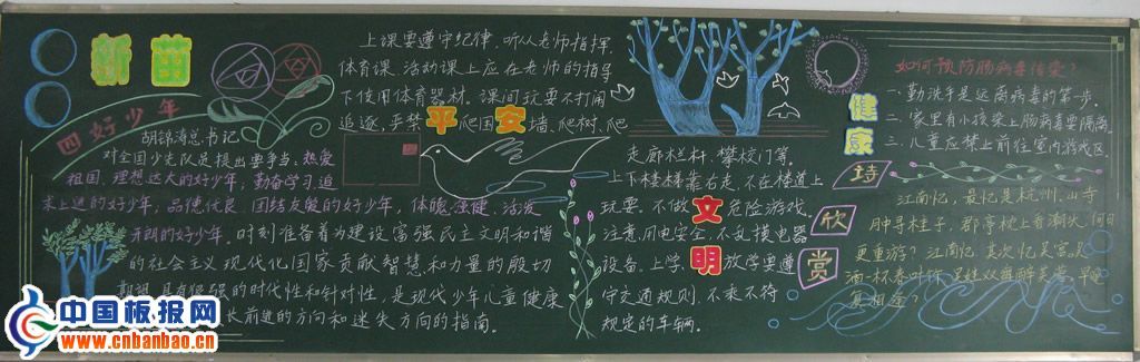四年级新学期黑板报版面设计图