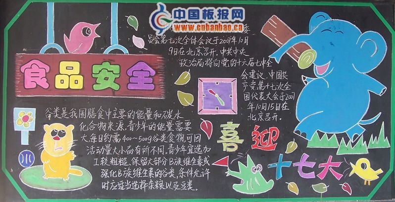 学校食品安全黑板报作品欣赏