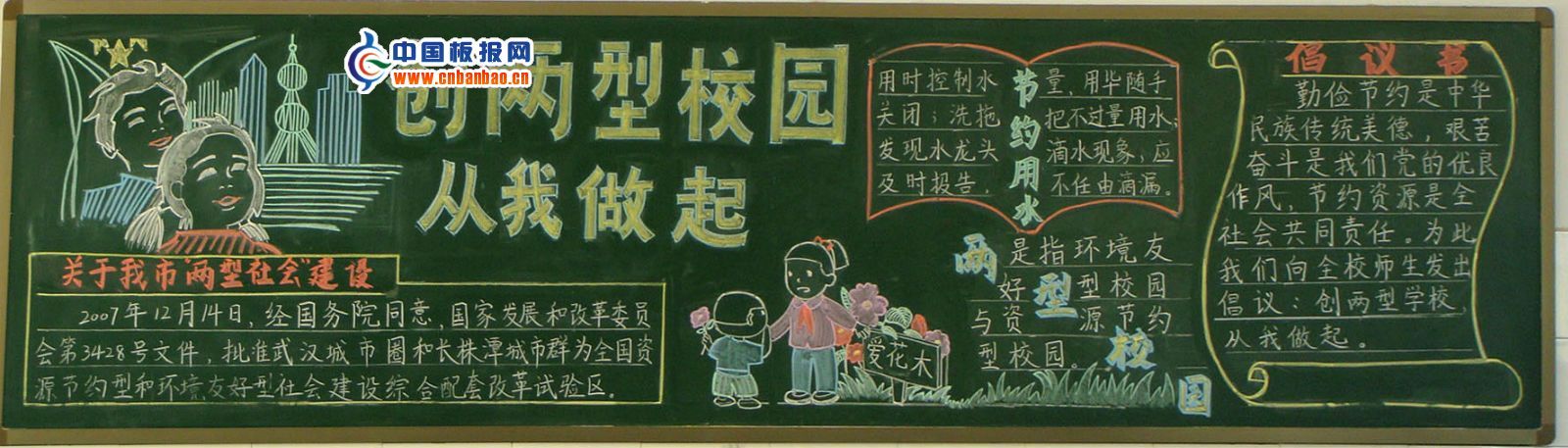 创两型校园黑板报3P