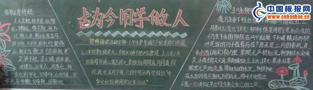 古为今用学做人黑板报图片