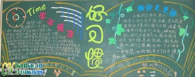“培养良好学习习惯”主题黑板报设计