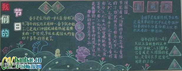 组图欣赏：传统节日知多少主题黑板报作品 共五张