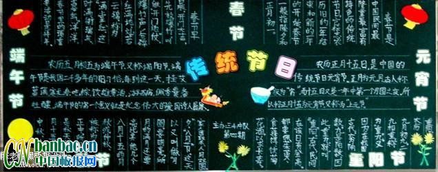 【组图】“传统节日知多少”主题黑板报设计欣赏