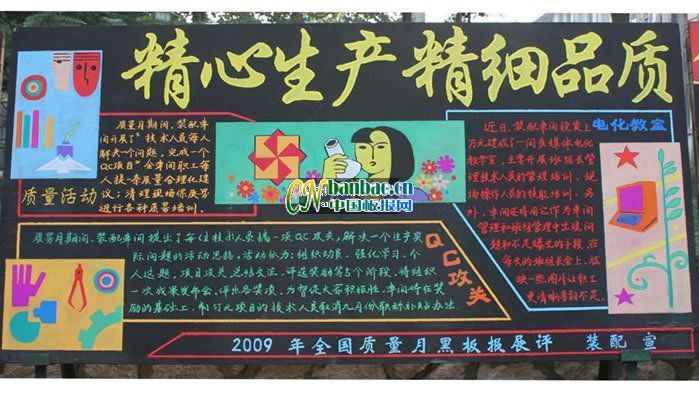 2009年全国质量月黑板报展评作品：精心生产 精细品质