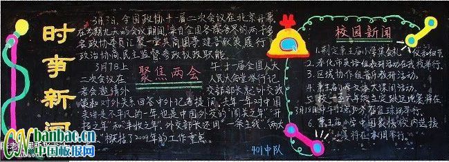 部队“时事新闻”主题黑板报设计