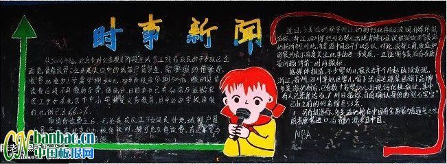 部队“时事新闻”主题黑板报设计