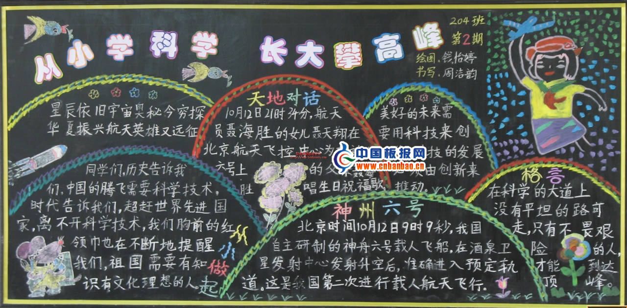 从小学科学长大攀高峰黑板报