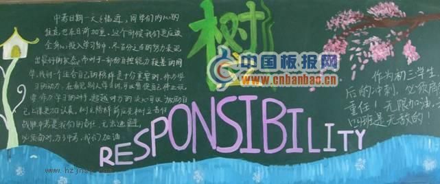 树立责任意识黑板报图片-8P