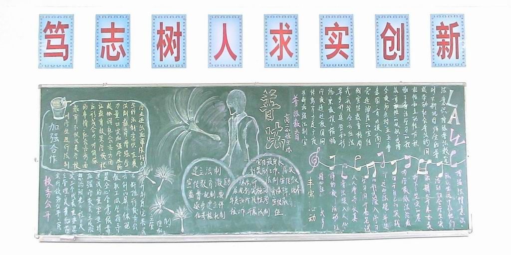 点击查看大图 高中生五五普法黑板报作品展示_共22张