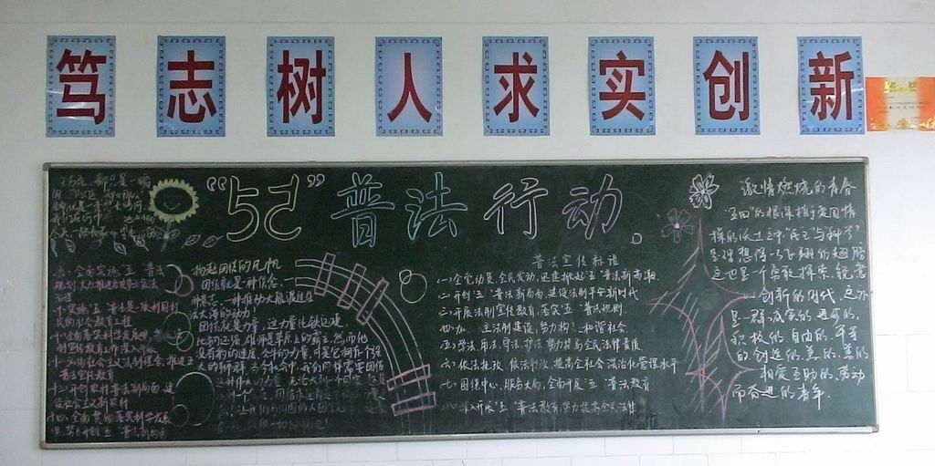 高中生五五普法黑板报作品展示_共22张