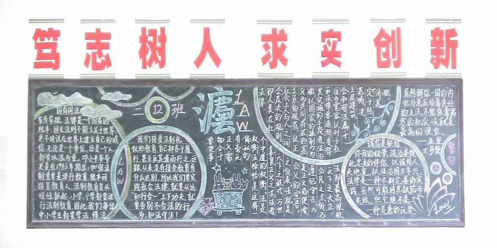 点击查看大图 高中生五五普法黑板报作品展示_共22张