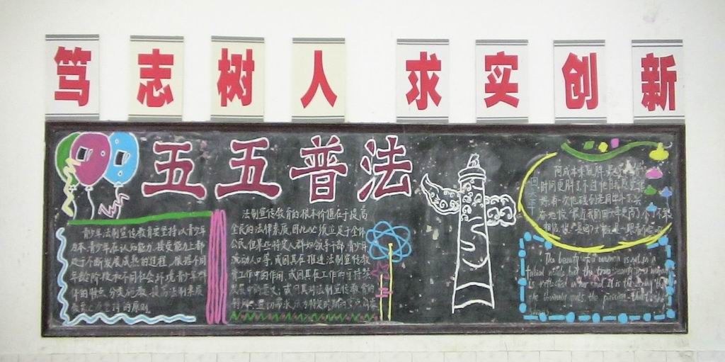 点击查看大图 高中生五五普法黑板报作品展示_共22张