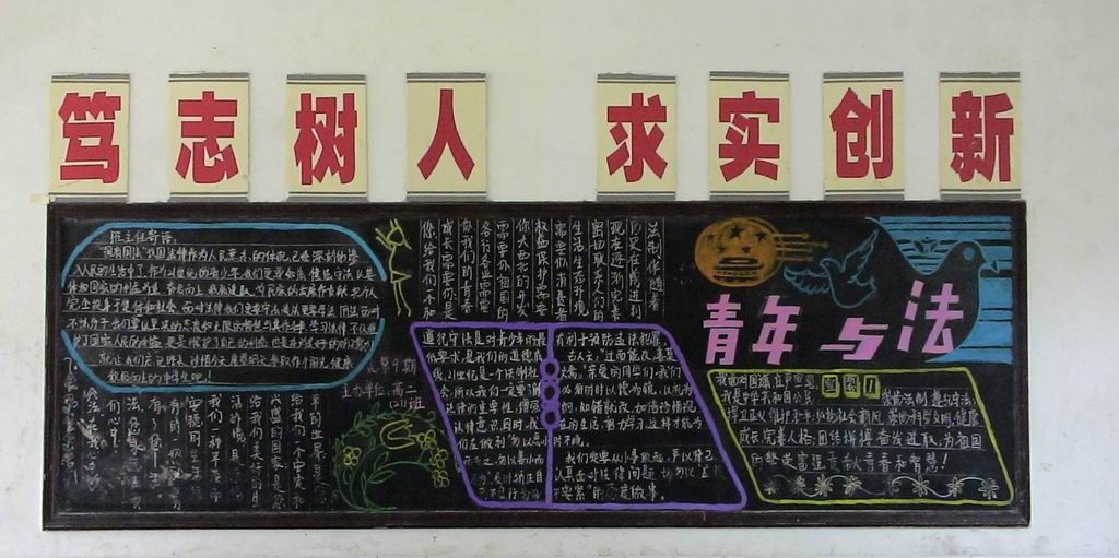 高中生五五普法黑板报作品展示_共22张