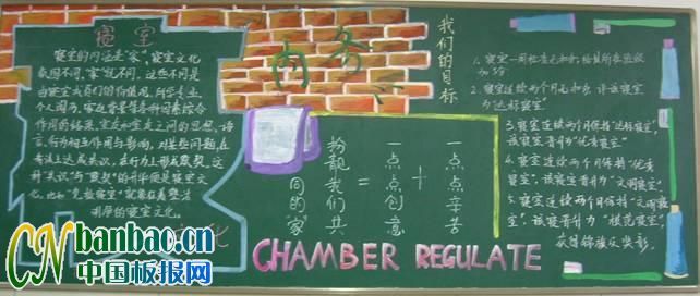 中学生“寝室内务”主题黑板报图片?8P