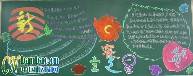 中学生“寝室内务”主题黑板报图片?8P