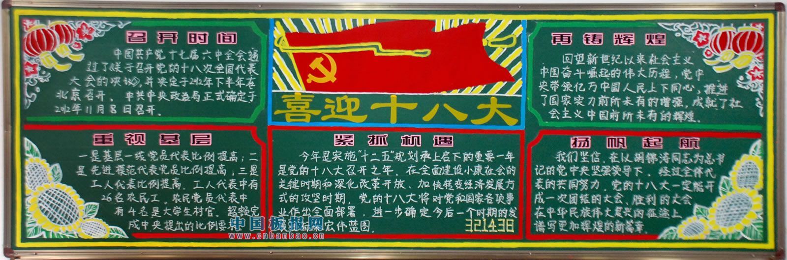 喜迎十八大黑板报作品精选