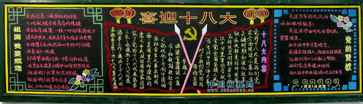 喜迎十八大黑板报作品精选