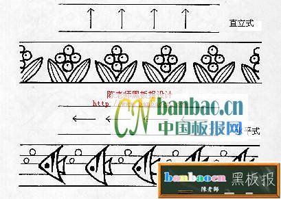 黑板报尾花、花边的画法