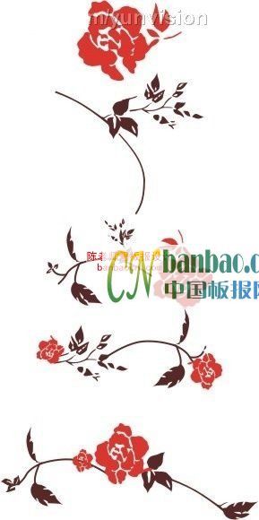 板报花边：插花一组