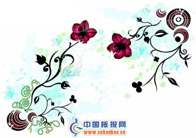 好看的手抄报花边-对称梦幻古典花纹