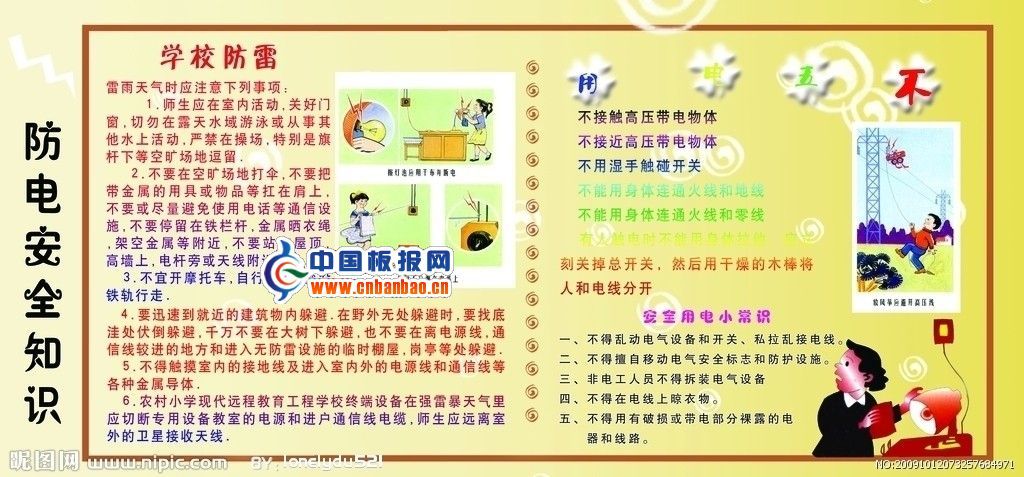 学校防雷电板报设计图欣赏