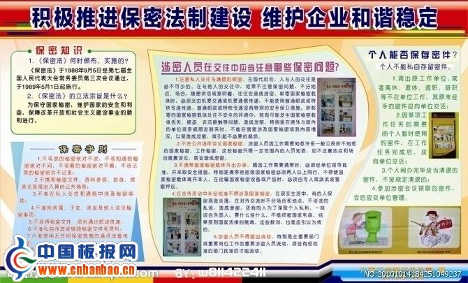 企业保密板报：积极推进保密法制建设 维护企业和谐稳定