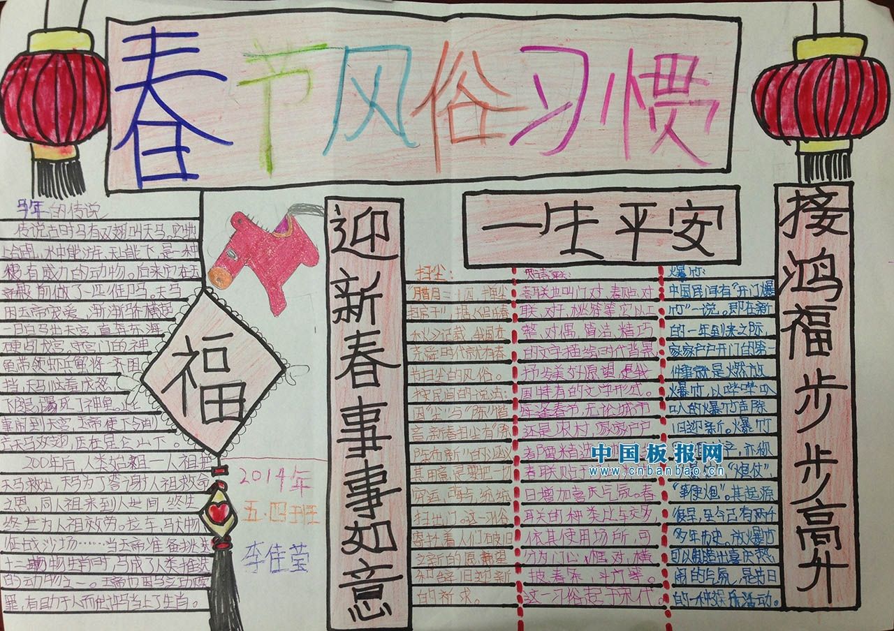 欢度新春佳节手抄报大全