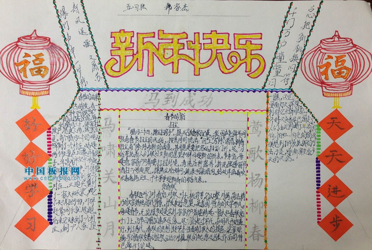 欢度新春佳节手抄报大全