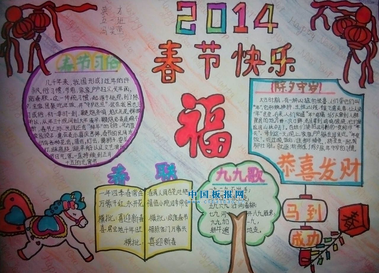 欢度新春佳节手抄报大全