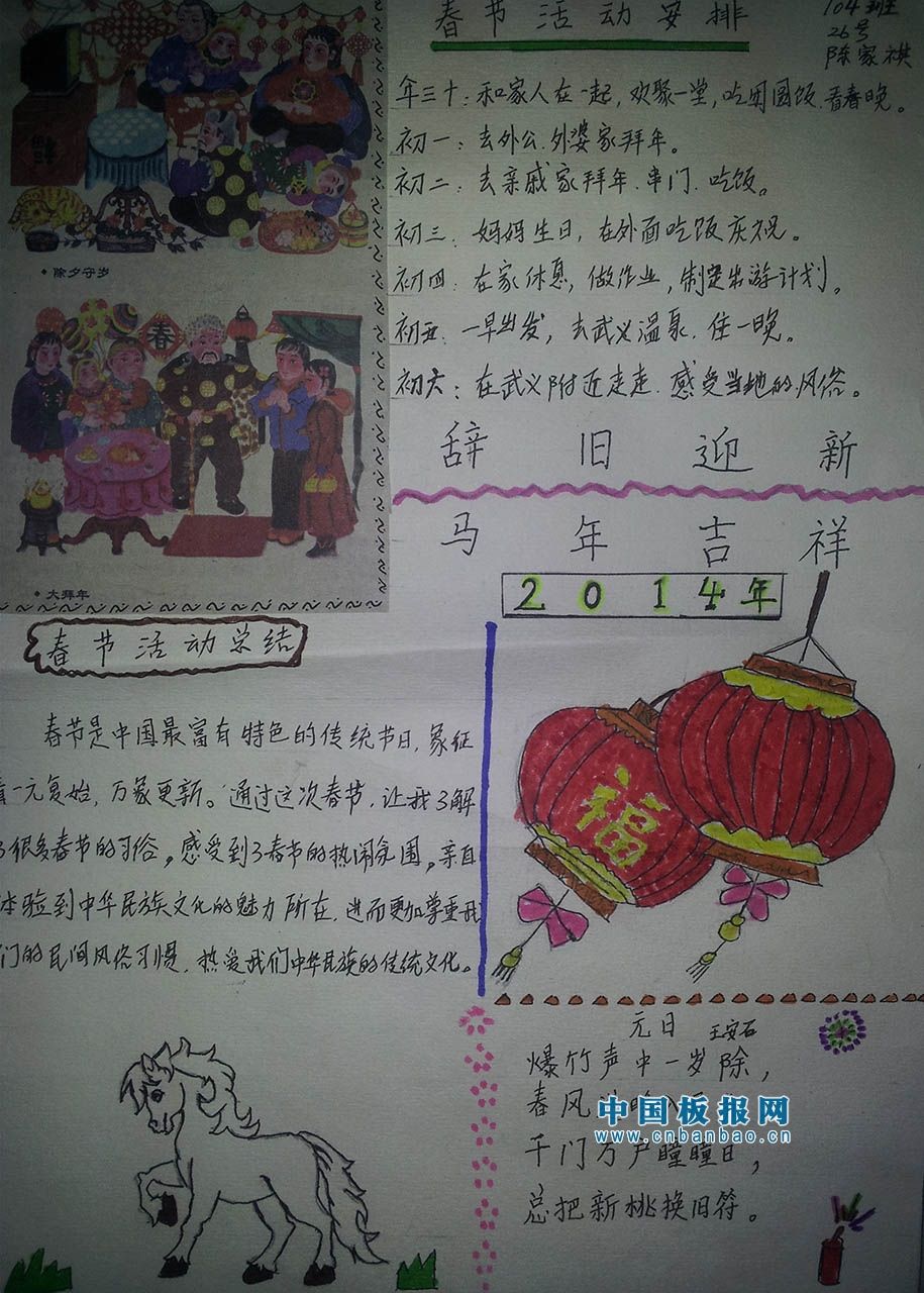 春节年俗手抄报大全