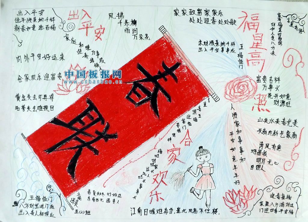 春节对联手抄报图片荟萃