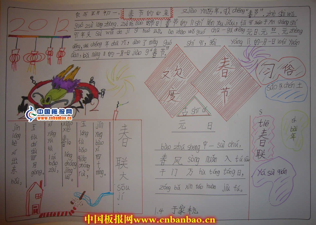 春节8K手抄报图片