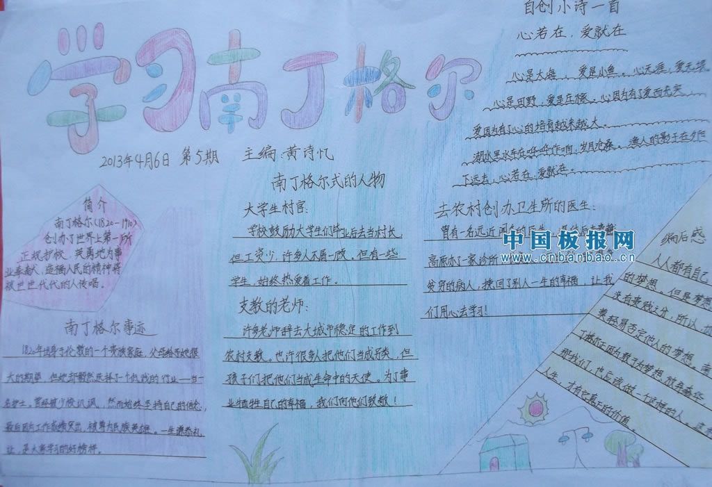 学习南丁格尔手抄报