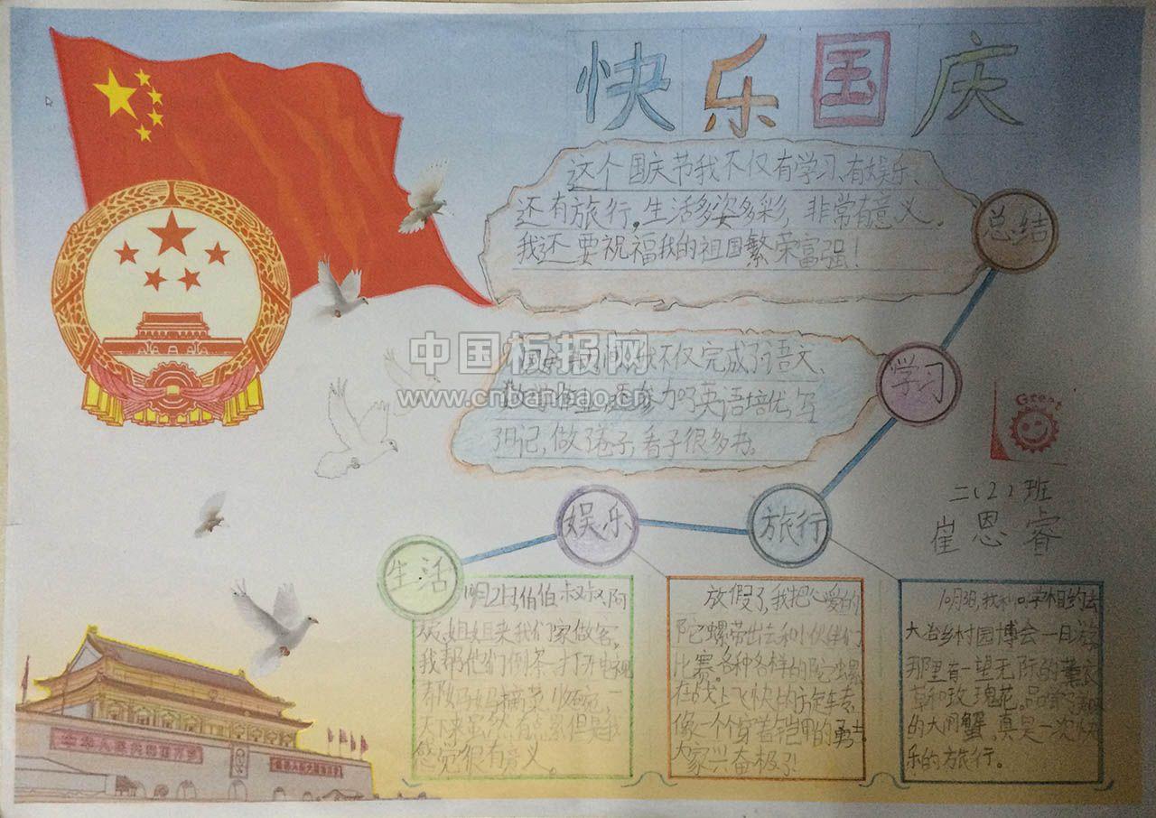 国庆假期生活手抄报图片展