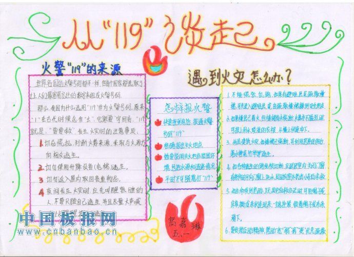 2012年119消防日手抄报