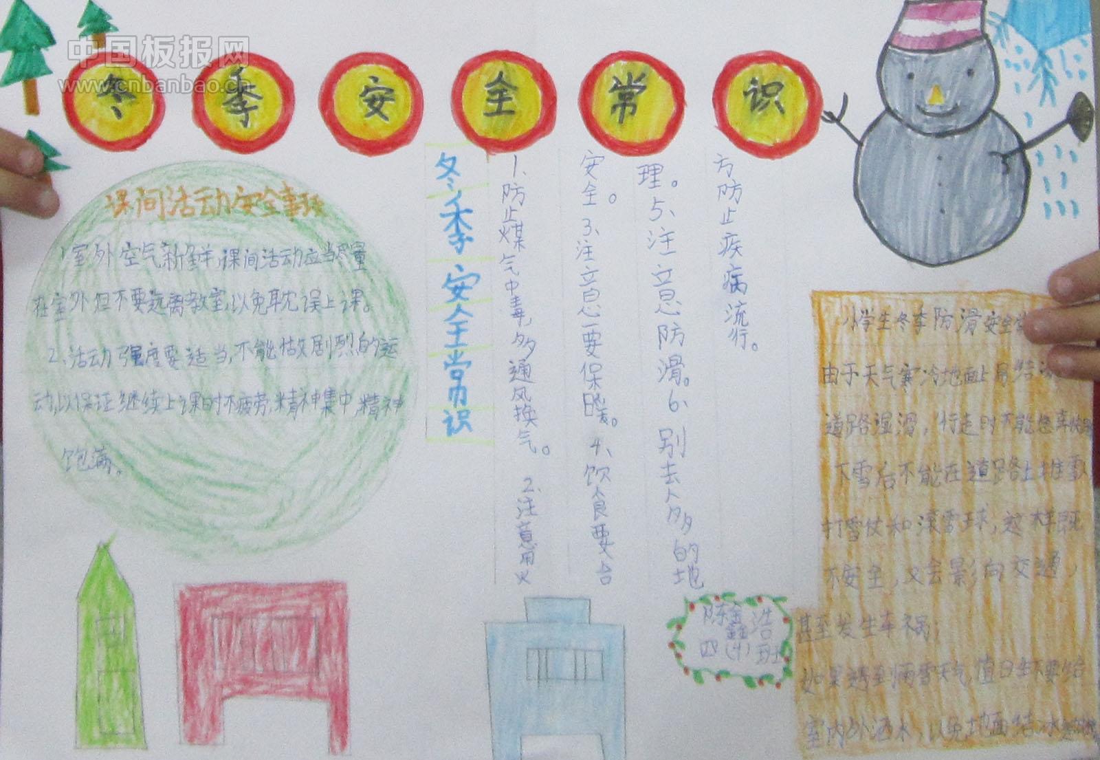 冬季安全卫生小常识手抄报图片展