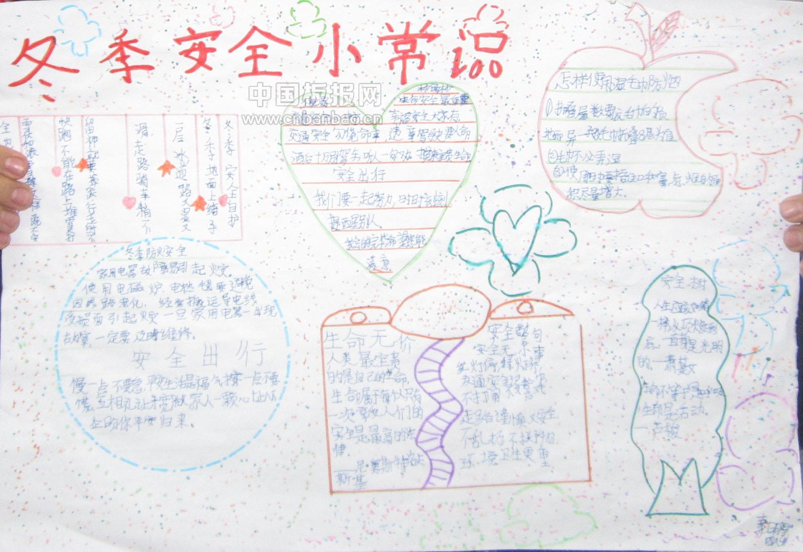 冬季安全卫生小常识手抄报图片展